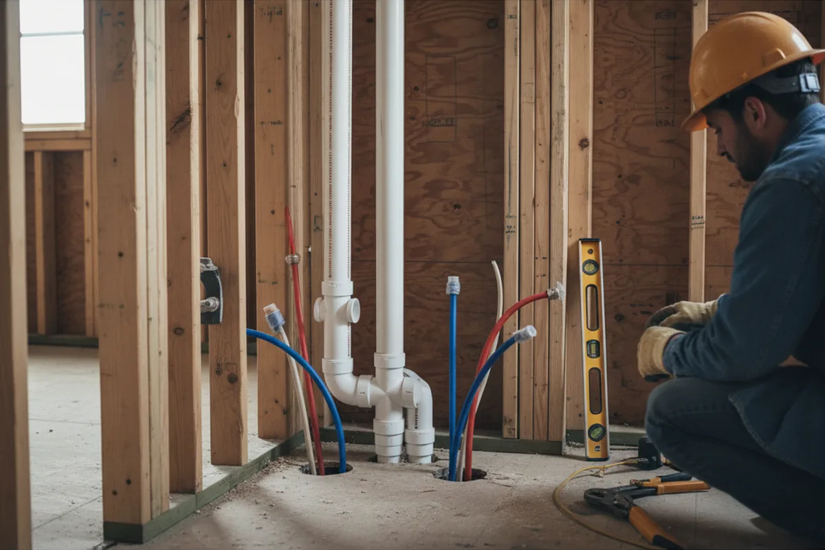 Drain and supply rough-in during Drain Cleaning in Durand